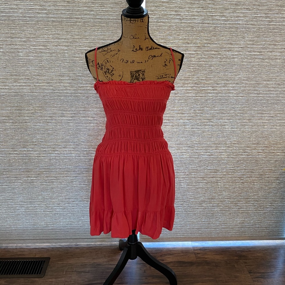 Red mini dress